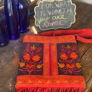 🤗254- Your PURSEonality is FRINGing UNiqU3❤️ Embroidered Fringe Bag
